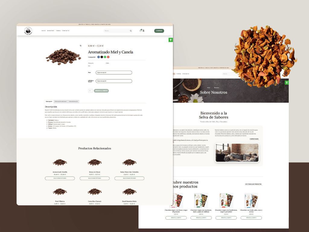 Diseño web premium en Tarragona para restaurante y tienda de alimentación Selva de Sabores